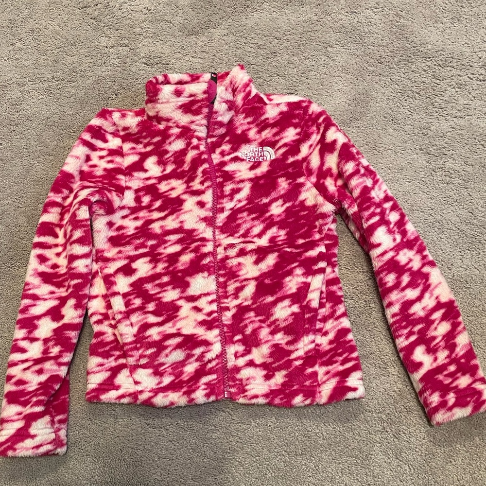 The North Face Kids Red and White Patterned Jacket